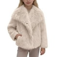 thumbnail image 2 of LYHao Faux Coat For Girls Elegant Shawl Collar Winter Jacket Outerwear Soft Coats For Kids Girls Jacket Coat,Sizes 11-12 Years, 2 of 5