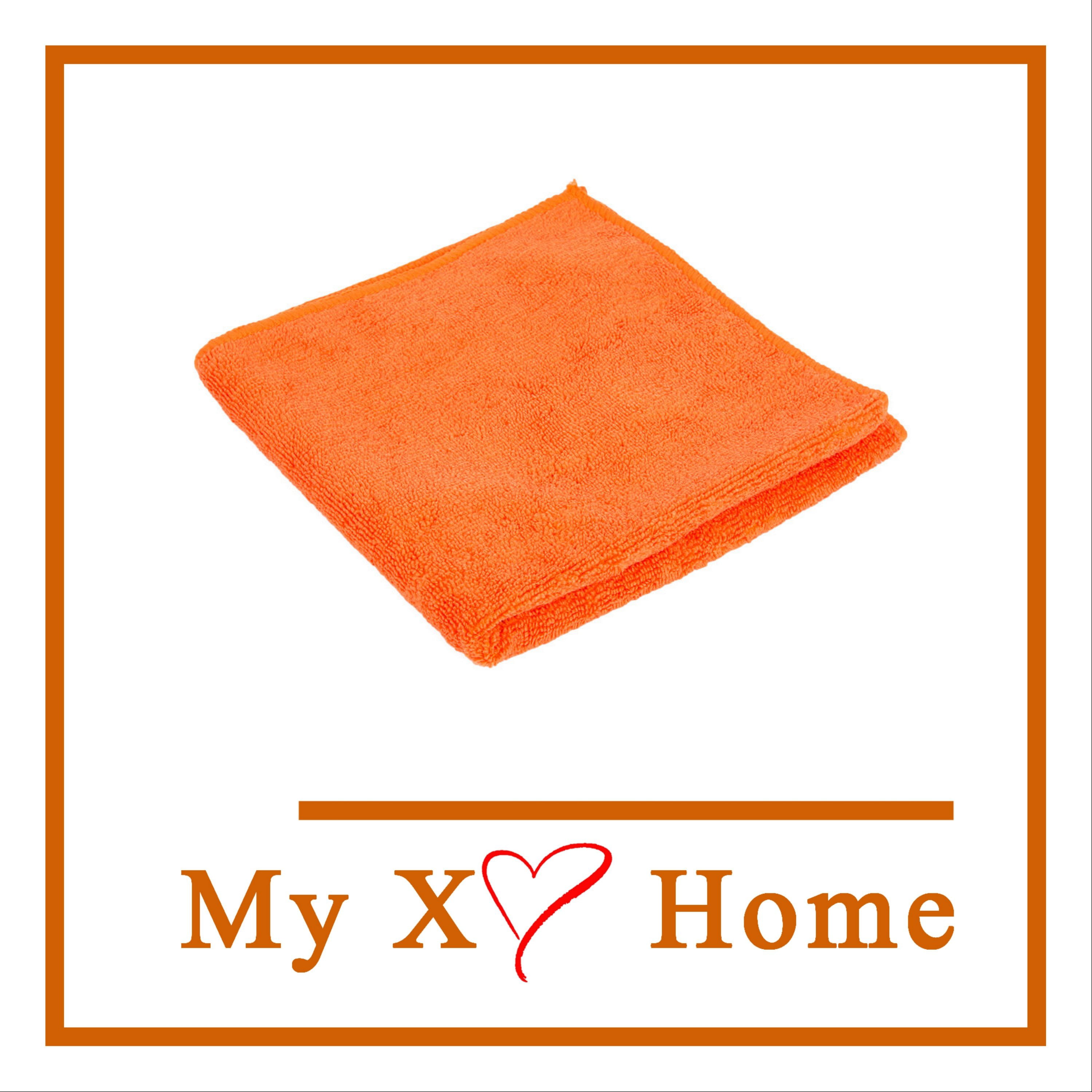 Microfiber Car Cleaning Towels Lint Free 16" x 16" orange Cloth Rags 