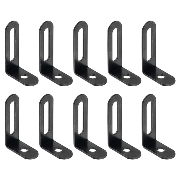 10Pcs L-Shaped Brackets Corner Brace, 1.5"x0.94"x0.47" Corner Bracket Shelf Bracket Right Angle Brackets for Wood Shelves Furniture (38x24x12mm, Black)