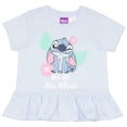 thumbnail image 7 of Disney Lilo & Stitch Girls 2-Piece Set - Ruffle Hem Short Sleeve Graphic Print T-Shirt and Biker Shorts - Summer Outfit for Kids and Toddlers (Sizes 2T-6X), 7 of 7