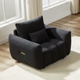 thumbnail image 6 of 35.2" Teddy Fabric Sofa, Modern Lounge Chair for Apartment, Office, Living Room and Bedroom (Black), 6 of 11
