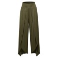 thumbnail image 1 of A2Y Women's Solid Modal Wide Leg Tulip Pants Olive S, 1 of 5