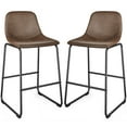 thumbnail image 5 of 30" Upholstered Bar Stools with Backs Kitchen, Brown, Set of 2, 5 of 5