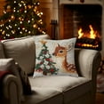 thumbnail image 5 of 18x18 Inch Christmas Throw Pillow Cover 2D Printing Reindeer Snowflake Holiday Decorative Cushion Case, Removable Protector for Sofa Couch Bed, Festive Winter Home Accent, 5 of 7