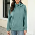 thumbnail image 4 of XIAOCHA Womens Hoodies Oversized Kangaroo Pockets Funnel Neck Drawsting Hooded Loose Fit Long Sleeve Simple Solid Color Pullover Hoodies Sweatshirts, 4 of 7