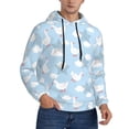 thumbnail image 2 of Xecao Cute Goose On A Blue Sky Pattern Men's Adult Pullover Hoodie,Hooded Sweatshirt-Large, 2 of 7
