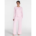 thumbnail image 2 of Joyspun Women's Cozy Lounge Collection Hacci Long Sleeve Henley Sleep Top, Sizes XS to 3X, 2 of 5