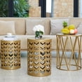 thumbnail image 4 of Y&M Heavy Duty Round Metal Coffee Table with Side Table, Gold, 4 of 9