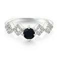 thumbnail image 2 of Gem Stone King 0.86 Ct Round Black Onyx 925 Sterling Silver Ring (Size 5), 2 of 3
