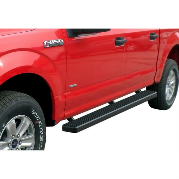 2015-2019 Ford F-150 SuperCrew Cab 2017-2019 Ford F-250/F-350 SuperCrew Cab Black Finish 5 Inch Door to Door Side Bar Side Step Running Board
