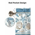 thumbnail image 7 of Curtain Valance for Windows,Ocean Starfish Shell Coral Kitchen Valances Rod Pocket Short Curtains,Blue Stripe Boho Style Window Treatment Panel for Bedroom Bathroom 42"x12", 7 of 7