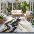 thumbnail image 2 of Large Area Rugs 8'x10', Black Marble Carpet Runner Indoor Outdoor Rugs Home Decor Aesthetic, Modern Gradient Abstract Waves Texture Non Slip Mats Washable Accent Rug for Living Room Bedroom, 2 of 8