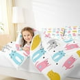 thumbnail image 4 of Feelyou Funny Cat Kids Full Size Comforter Sets, Kawaii Cartoon Kitten Bedding Comforter Set, Cute Animal Theme Reversible Bedding Sets, Luxury Bedroom Decor, 3-Piece, 4 of 8