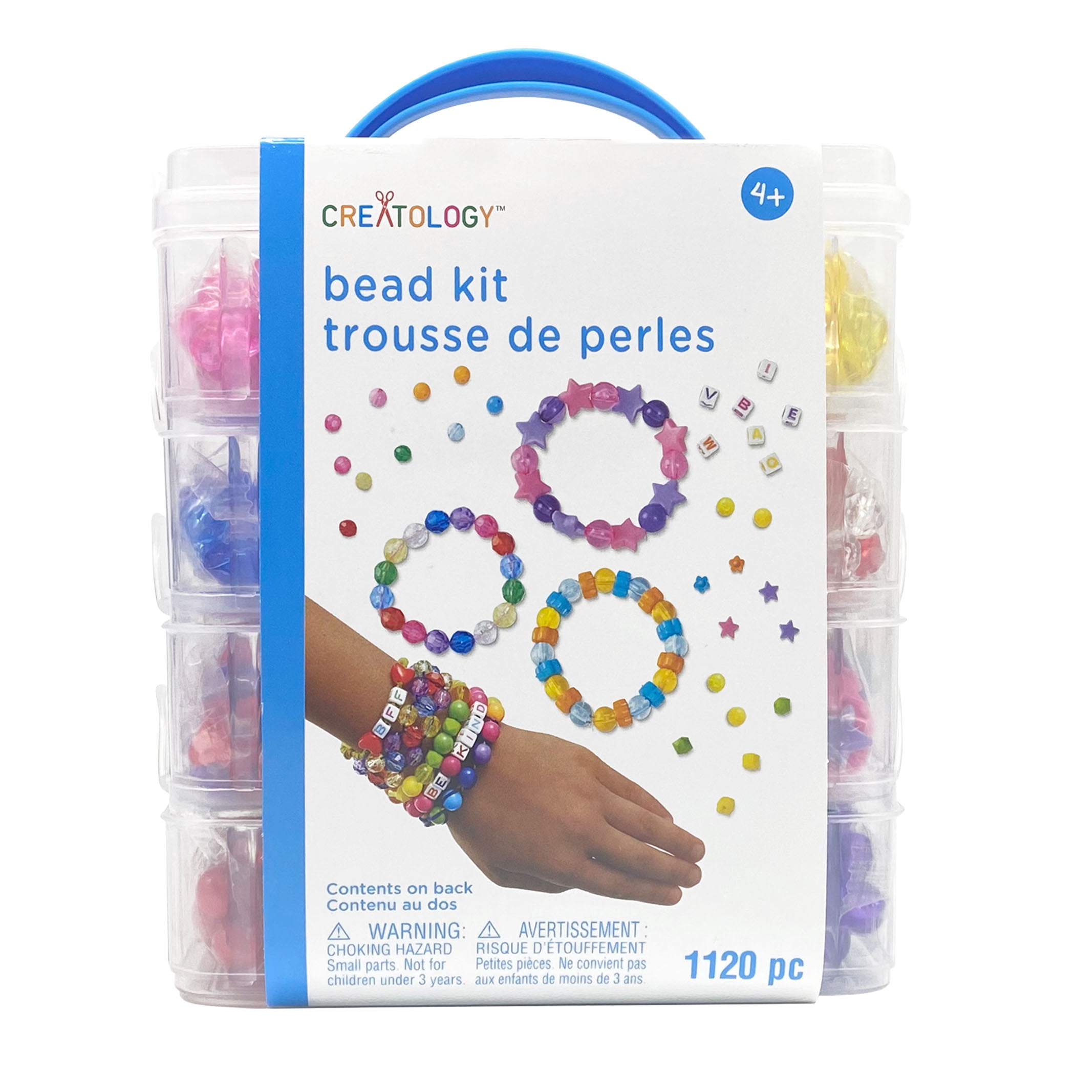 Rainbow Bead Kit Box by Creatology - Plastic Beads for Making Jewelry - Charms - Key Chains - Friendship Bracelets - and Arts & Crafts - 1 Pack