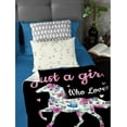 thumbnail image 4 of Just Girl who Loves Horses Custom Throw Blanket with Name Personalized Blankets Best Gifts for Family, Friends, Dogs or Cats 40"x30" Extra Small for Pets, 4 of 6