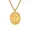 Gold Pendant Only, variant on Men Stainless Steel Cross Necklace Double-Sided Cross Oval Pendant Necklace Gold Pendant Only