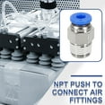 thumbnail image 7 of 2 Pcs NPT Push to Connect Air Fittings, Male Straight 4mm Tube OD x 1/8" NPT Thread Air Quick Connector, Blue, 7 of 7