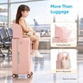 thumbnail image 3 of TABU 20" Ride on Luggage with Seat for Kids, Kids Luggage with Wheels & TSA Lock for Travel,Pink, 3 of 10