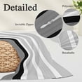 thumbnail image 6 of Black Stripe Queen Size Pillow Cover, Pillowcase Protectors with Zipper, Breathable Decorative Throw Pillow Case Cover, Modern Rustic Horizontal Black Striped Pillow Shams for Couch Sofa 20x30Inch, 6 of 8