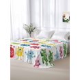 thumbnail image 6 of Twin Flat Sheet 66"x96", Colorful Monsters Soft Lightweight Bedding Flat Sheets Only, Abstract Cartoon Cute Artistic Funny Brushed Microfiber Top Bed Sheet, Breathable StainResistant Bedsheets, 6 of 9