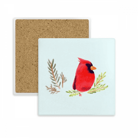 

Bird Animal Magpie Red Square Coaster Cup Mat Mug Subplate Holder Insulation Stone
