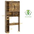 thumbnail image 2 of Over The Toilet Storage Cabinet, Farmhouse Storage Cabinet Over Toilet with 2 Barn Door & Toilet Paper Holder Stand，Home Space-Saving Toilet Rack, for Bathroom, Restroom, Laundry,Rustic Brown, 2 of 13