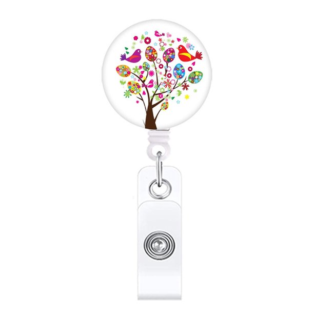 Style 4 Carrete de insignia de dibujos animados de Pascua con clip multifuncional para enfermera doctora voluntaria