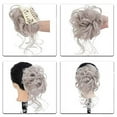 thumbnail image 5 of Messy Bun Hair Piece Claw Clip Messy Bun Hair Bun Wavy Curly Hair Bun Long Beard Bun Hair Synthetic Tousled Updo Halloween Christmas Cosplay Party Hair Bun Hairpiece for Women, 5 of 6