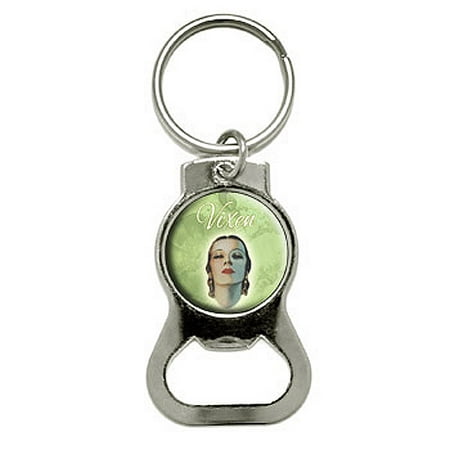 250 Round Magazine - Vixen - Vintage Pulp Magazine Cover Round Bottle Opener Keychain