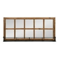 thumbnail image 3 of Kate and Laurel Jackson Casual Farmhouse Solid Wood 10 Windowpane Mirror with Distressed Black Metal Shelf, 40x18, Rustic Caramel, 3 of 6