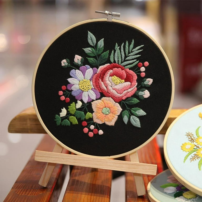 Stibadium Embroidery Kit for Beginners Cross Stitch Kits DIY Stamped  Embroidery Starters Set with Floral Pattern Instructions Embroidery Hoop  and Color Threads for Adults Kids Wall Decor 
