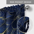 thumbnail image 3 of Navy Blue Gold Kitchen Valances for Windows, Abstract Line Art Troditional Ink Painting Bathroom Window Valances 42x18 Inch Rod Pocket Window Treatments Valance Curtains for Living Room Bedroom Decor, 3 of 9