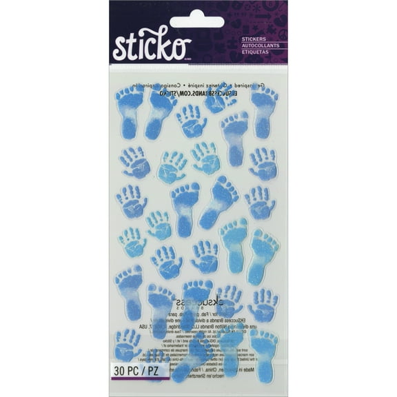 Sticko Pastel Baby Boy Prints Stickers, 30 Piece