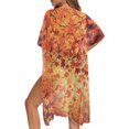thumbnail image 5 of HELLHERO High Quality Fabrics Bathing Suit Cover Up for Beach Casual Free Size Long Kimono Swimsuit Cover Up Maple Leaf, 5 of 6