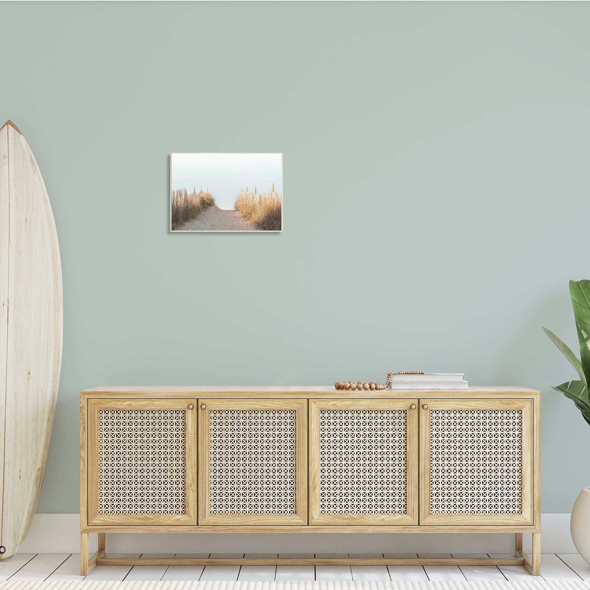 Stupell Indtries Sand Break Nautical Path Tall Grass Distant Waters,19 x 13,Design by Ian Winstanley