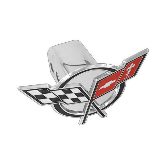 Chevy Metal Trailer Hitch Cover Plug C5 Corvette Design 3D Flag Emblem