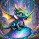 thumbnail image 1 of Pintura de diamante 5D DIY taladro redondo completo Wdftyju dragón colorido 30x30cm, 1 of 9