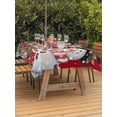 thumbnail image 2 of Outdoor Tablecloth with Umbrella Hole and Zipper, Red Snowman Christmas Rectangle Table Cloth 52x70 Inch Waterproof Tablecloth, Winter Snowflake Xmas Gifts Picnic Table Cover for Patio Camping, 2 of 7