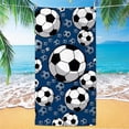 thumbnail image 4 of weibbin Beach Towel Soccer Print Microfiber Quick Dry Absorbent Bath Towel for Pool Beach 55x27 in, 4 of 6