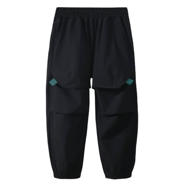 Odeerbi 4-16 Años Niños Niñas Pantalones Cargo Deportes Atlético Pantalones Jogger Primavera Verano Color Sólido Casual Pantalones de Trabajo Con Bolsillo