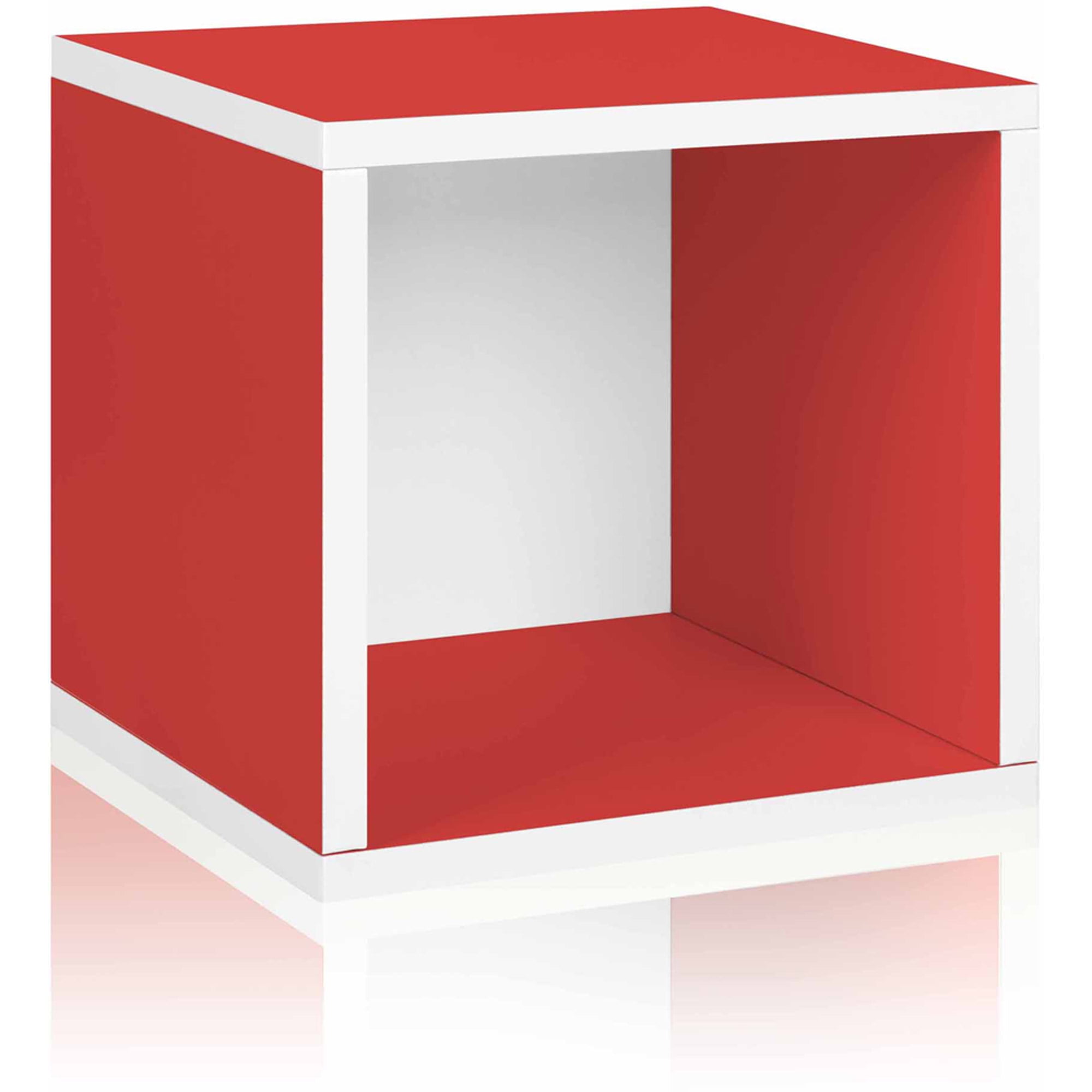 Way Basics Eco Stackable Storage Cube and Cubby Organizer, Red