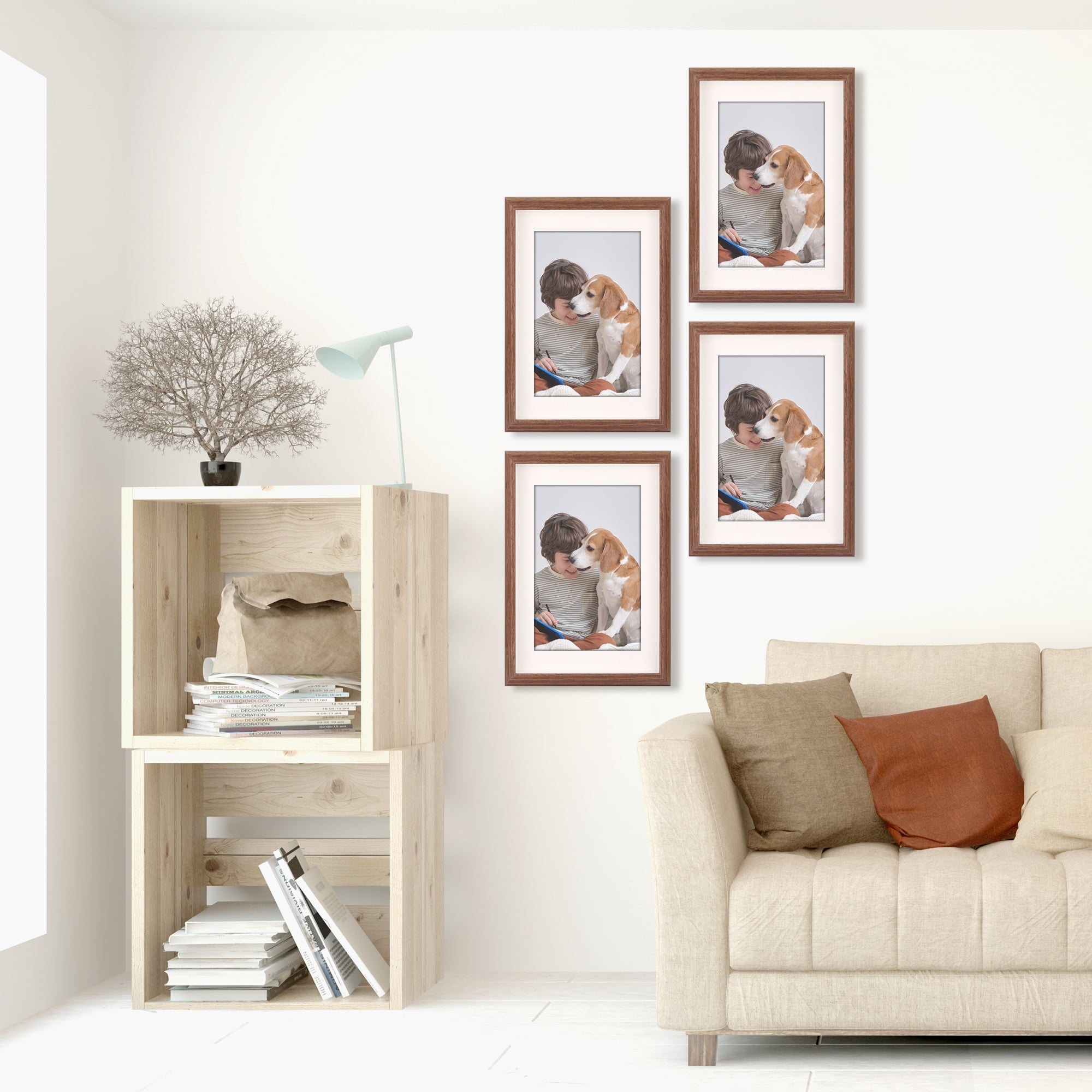 Unique Bargains 2 Packs Picture Frames Wood Grain Color 5x7