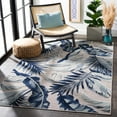 thumbnail image 3 of SAFAVIEH Cabana Rosario Botanical Indoor/Outdoor Area Rug, Beige/Navy, 5'1" x 7'6", 3 of 8