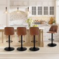 thumbnail image 3 of Bar Stools COLAMY Set of 2 Adjustable PU Leather Brown, 3 of 5