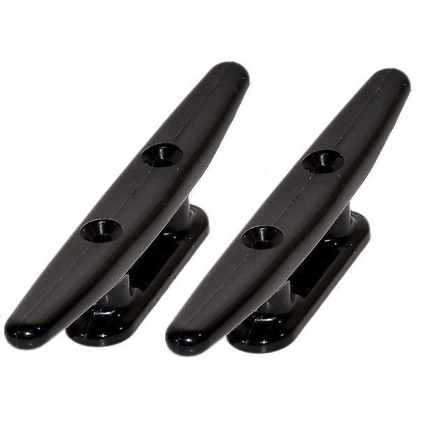 Paquete de 2 tacos de nailon resistentes para muelle, color negro, 4"