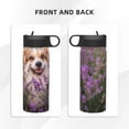 thumbnail image 3 of Yiaed Dog in Lavender Flowers Print Water Bottle with Straw Lid, Stainless Steel Double Wall Insulated Water Bottle | Leak-Proof and Spill-Proof Water Bottle, 3 of 8