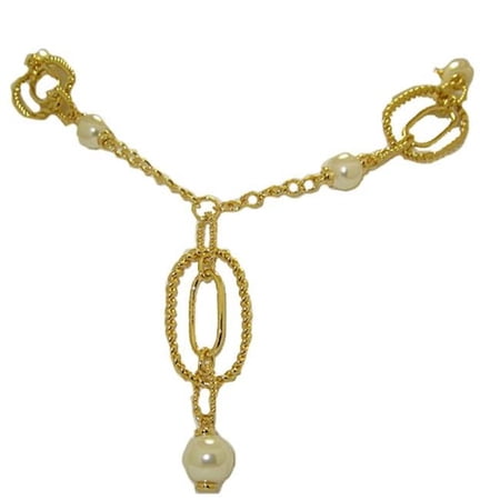 Designer Jewelry 5486SG Gold Pearl Neck 16 inches plus Drop