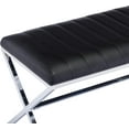 thumbnail image 4 of DUHOME End of Bed Bench,Modern Entryway Bench Faux Leather Upholstered Dining Bench,Vanity Bench with Metal X Legs, Tufted Bedroom Bench for Makeup Room, Living Room, Bathroom,Black, 4 of 13