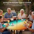 thumbnail image 3 of Round Outdoor Tablecloth with Umbrella Hole and Zipper, Orange Black Teal Ombre Tablecloth with Elastic Waterproof, Contemporary Gradient Abstract Patio Table Covers for 31" - 35" Picnic Pool Tables, 3 of 9