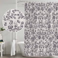 thumbnail image 4 of Spring Flowers Shower Curtain Set - 72" x 78" Washable Bathtub Curtain with 12 Hooks, Farmhouse Purple Pastoral Floral Leaf Waterproof Fabric Stall Shower Curtains for Bathroom/Bathtub Décor, 4 of 6